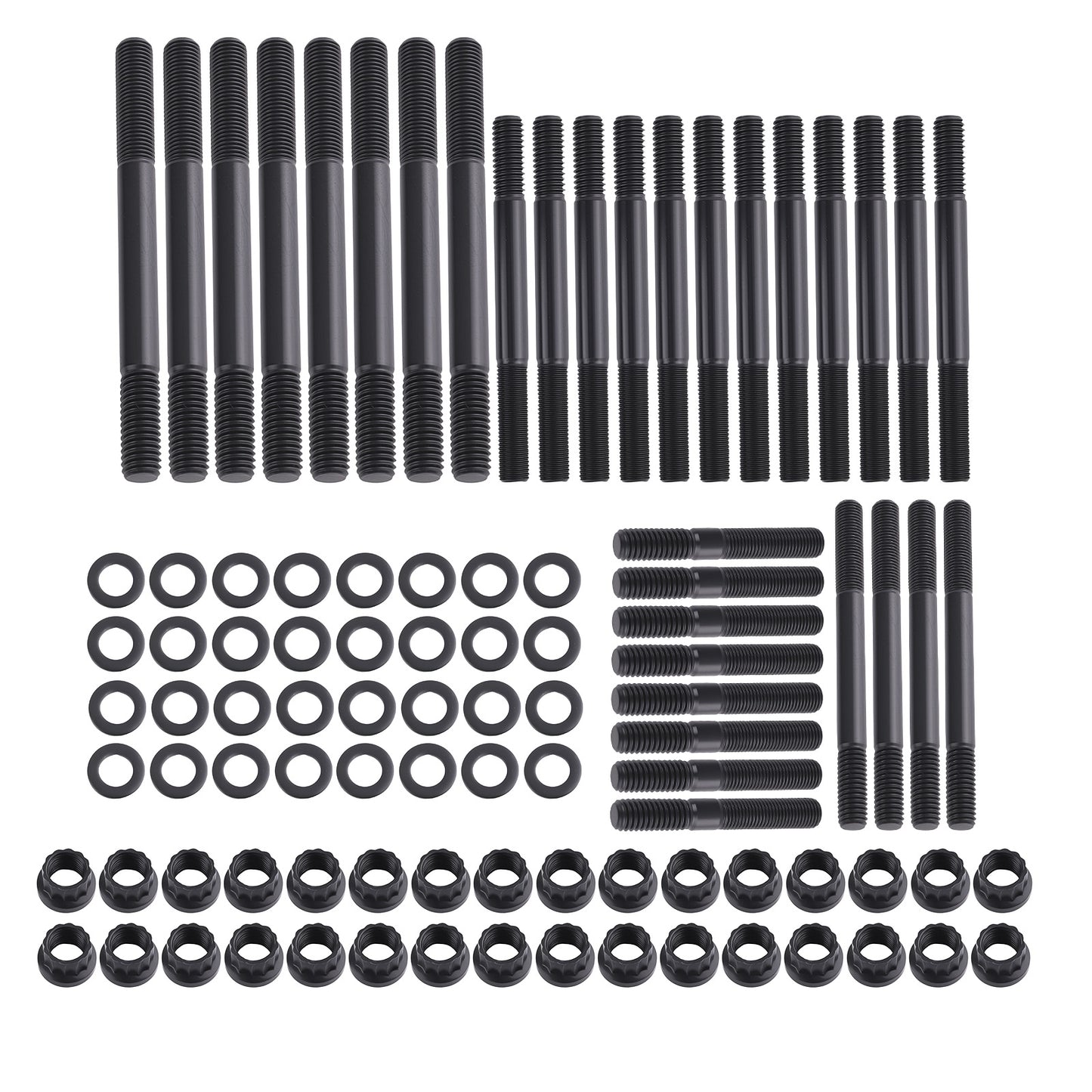 Cylinder Head Bolt Stud Hex Nut Kit compatible For Chevy Big Block PCE279.1005,135-4001