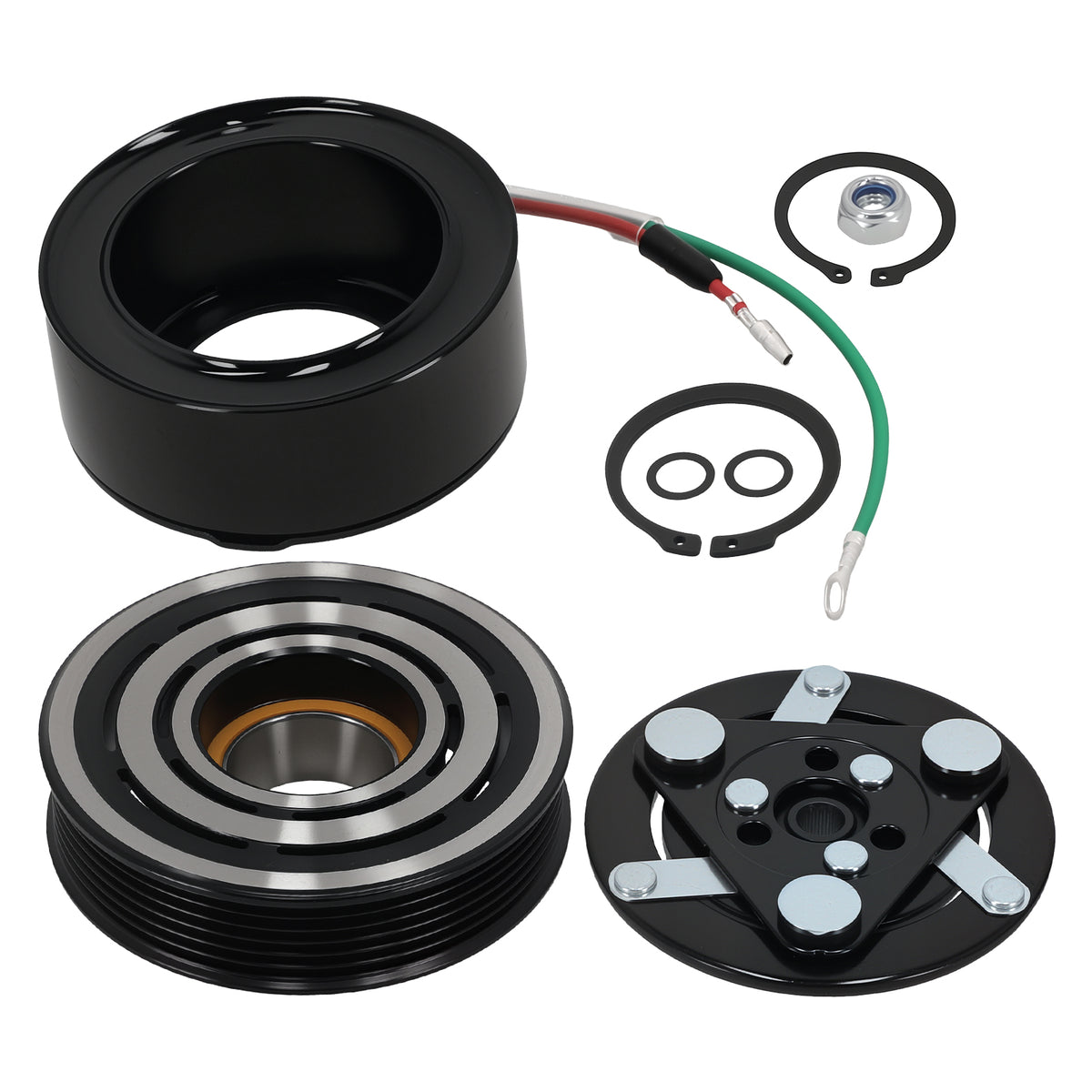 6-GrooveAC Compressor Clutch Kit compatible For HONDA CIVIC 1.7L2001 - 2005 16304985