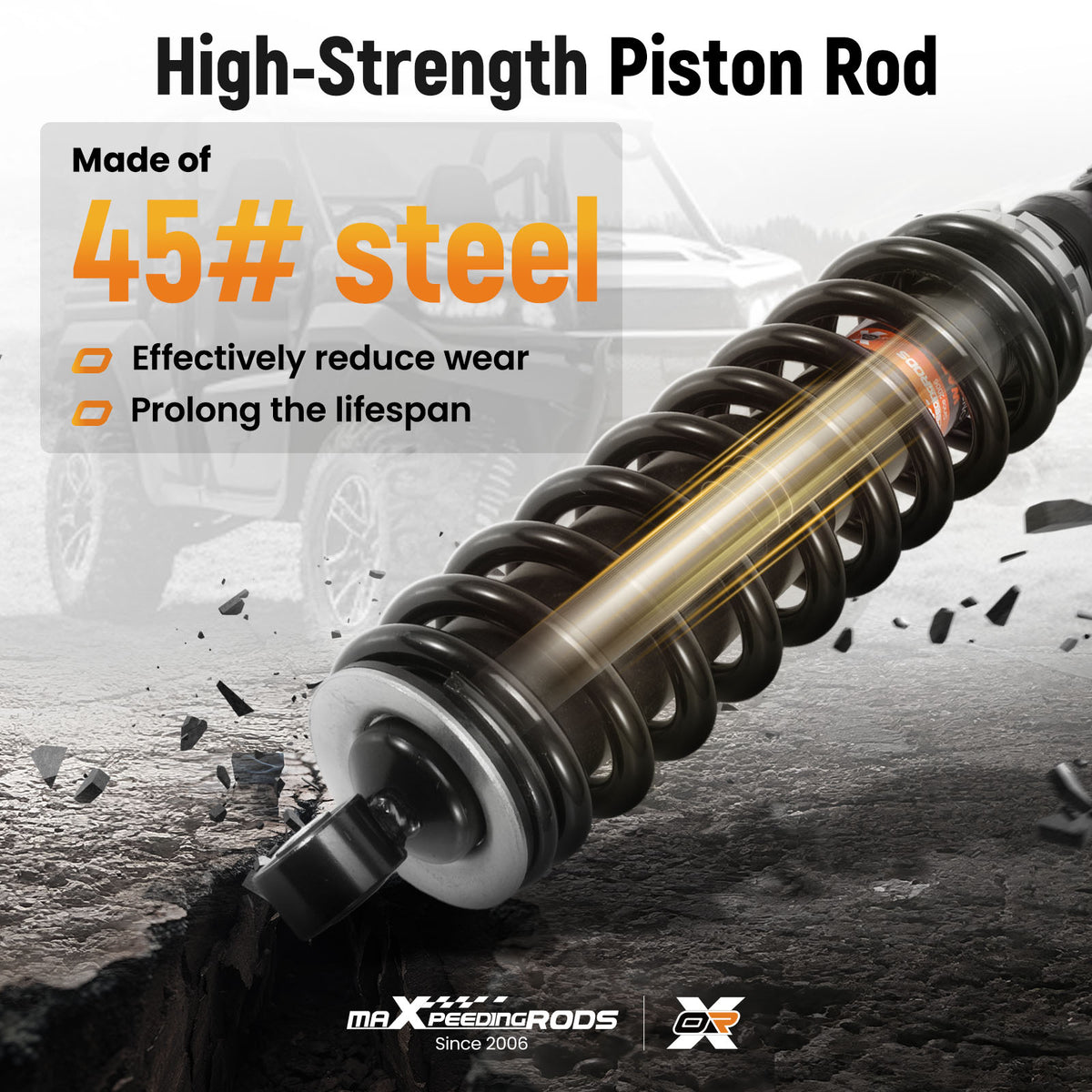 Front Gas Shock Strut Absorbers compatible For Honda Rancher 350 TRX350TE 4x4 ES 2000-2006