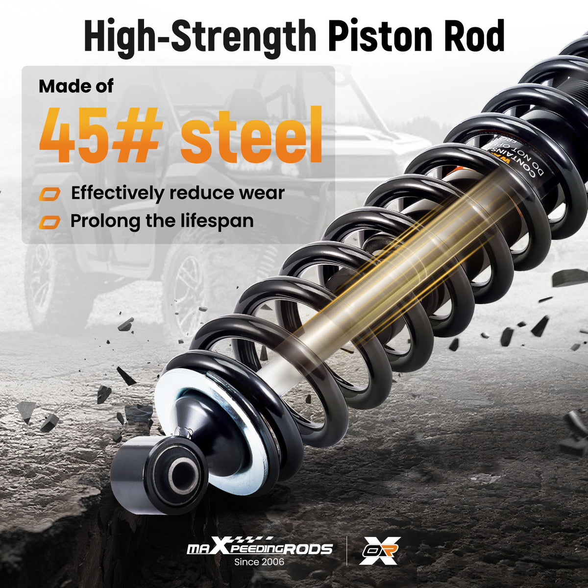 Rear Shock Strut Absorber Kit compatible For Honda Rancher 350 2004-2006 TRX350TE TRX350TM