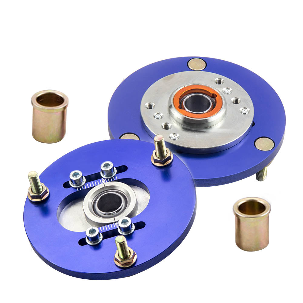Compatible For BMW E36 3 Series Front Pair Coilover Pillowball Camber Plates Top Mounts