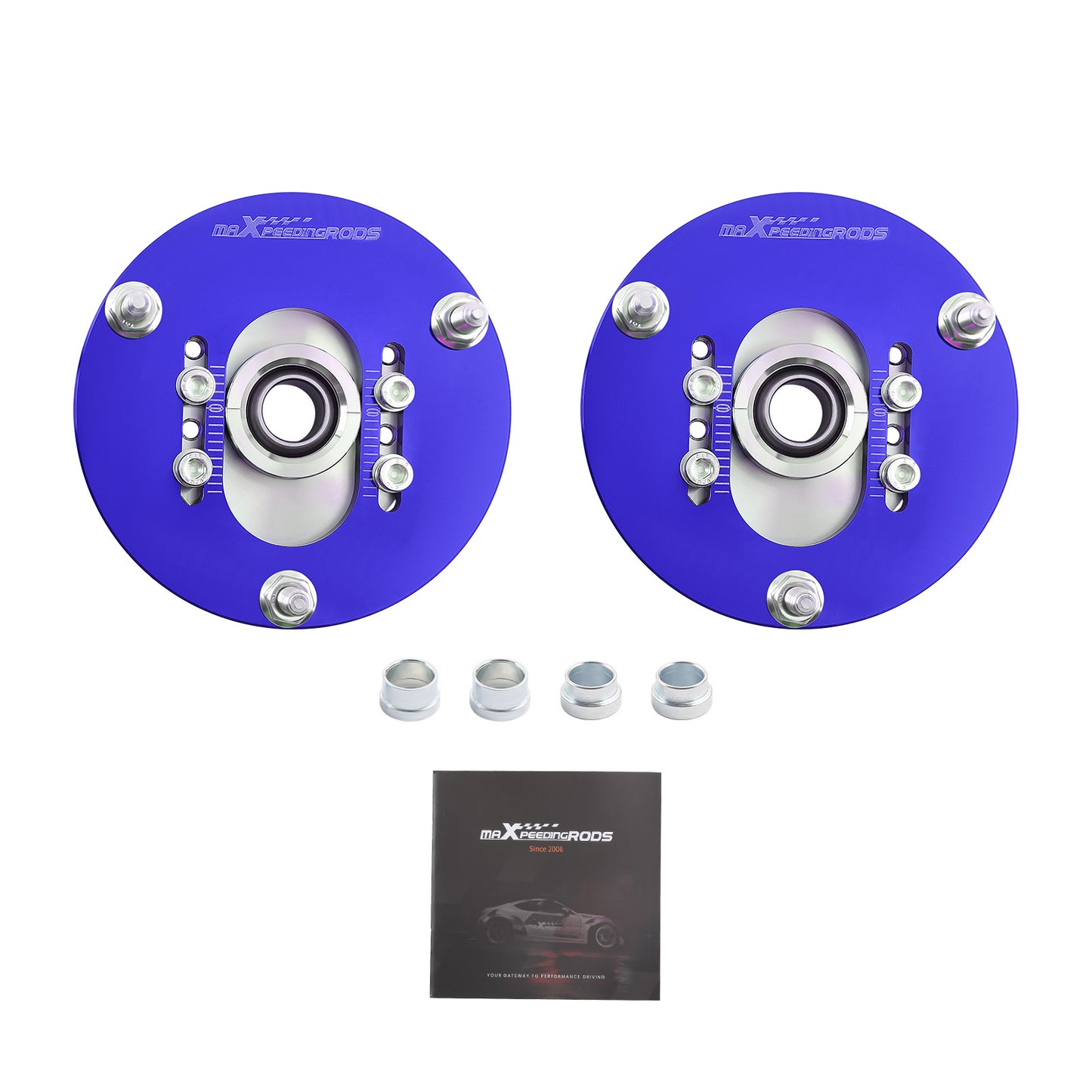 Compatible For BMW E46 320i 323i 328Ci 330xi M3 Coilover Pillowball Front Camber Plate Blue