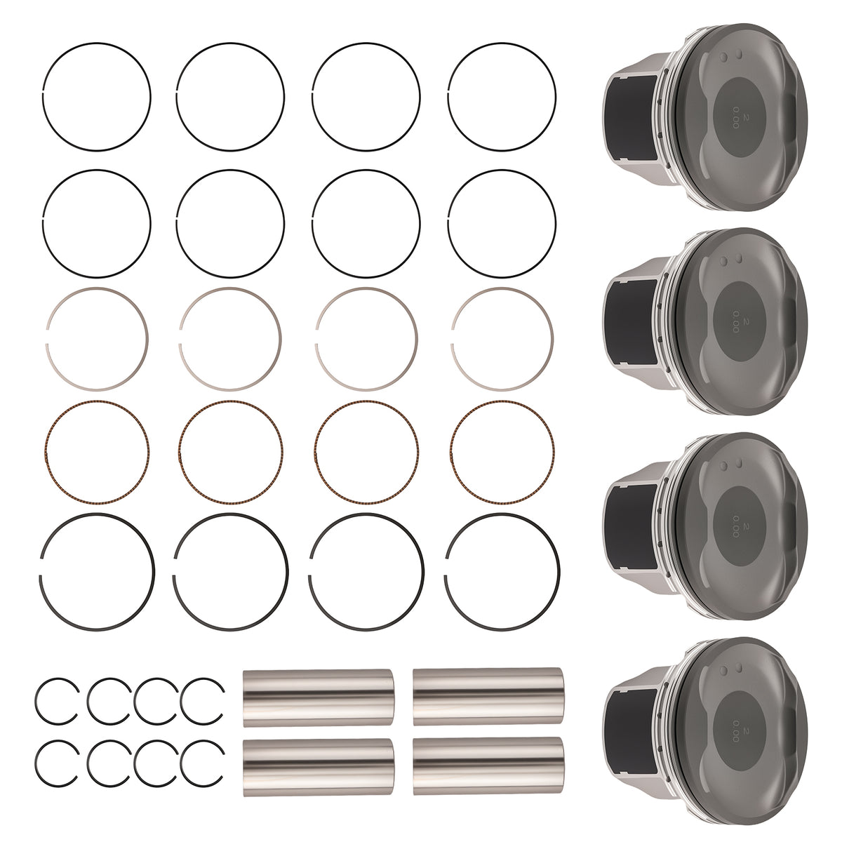4PC Piston Ring Set compatible For Toyota Camry Corolla 2.4L 13251-0H030 2007-2011 DOHC