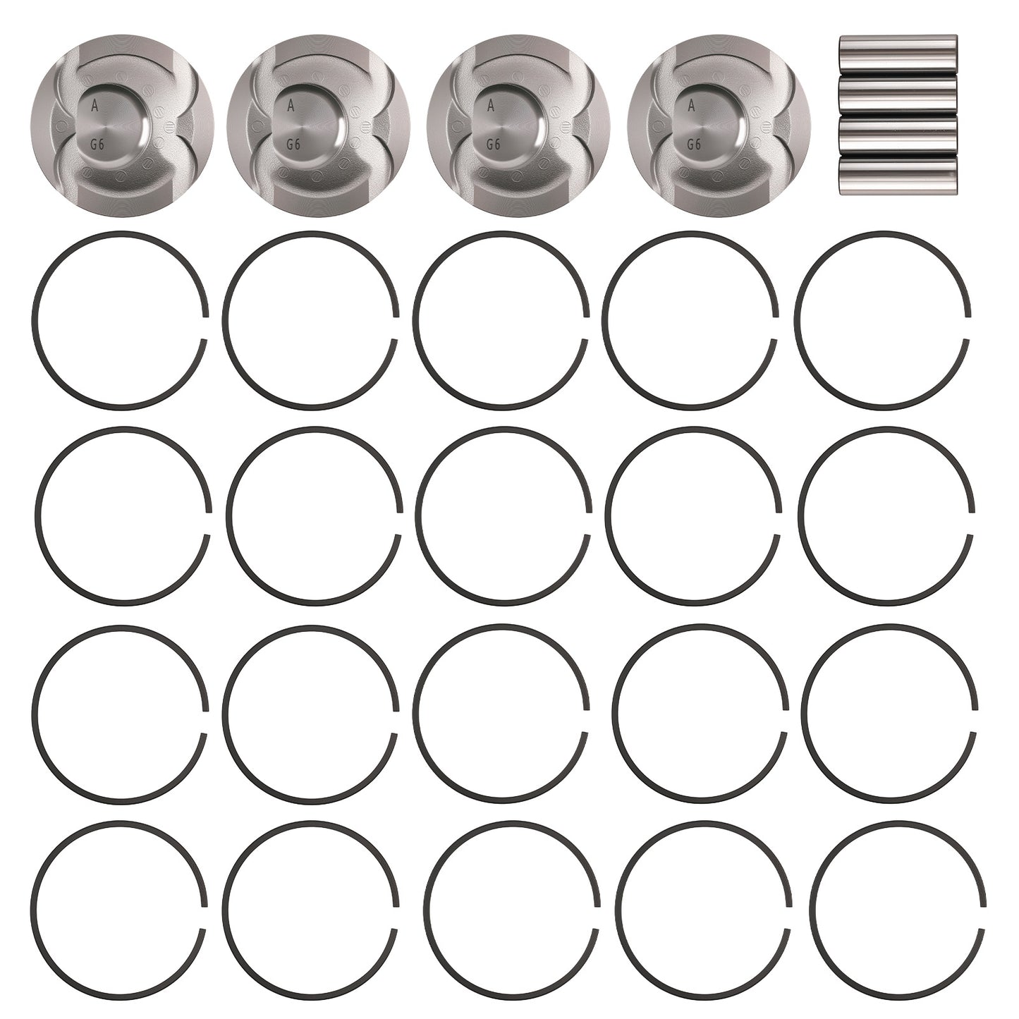 PistonsRings Kit compatible For Hyundai Kia Accent Rio Soul 1.6L DOHC 2012-2016