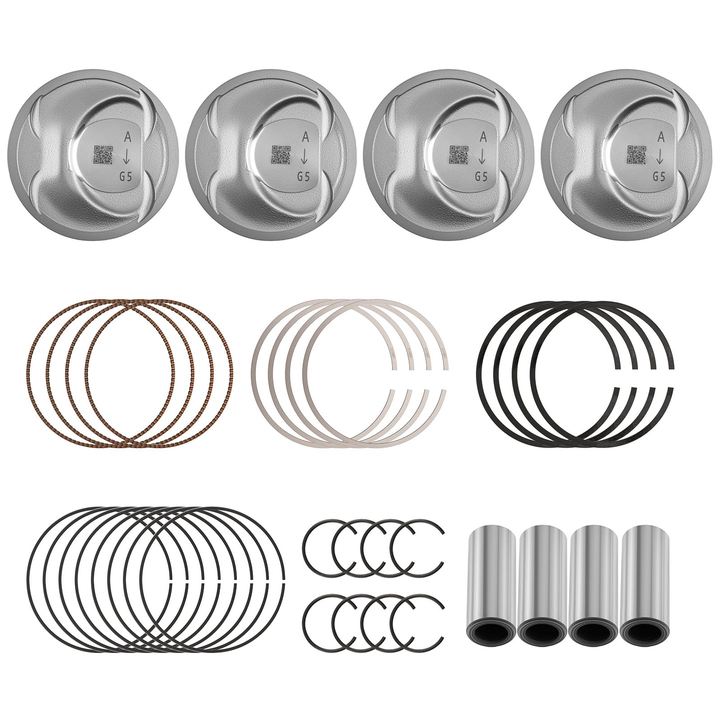 Engine Pistons w/ Rings Kit For 2011-2019 compatible For Kia Sorento Optima compatible For Hyundai Sonata 2.4L