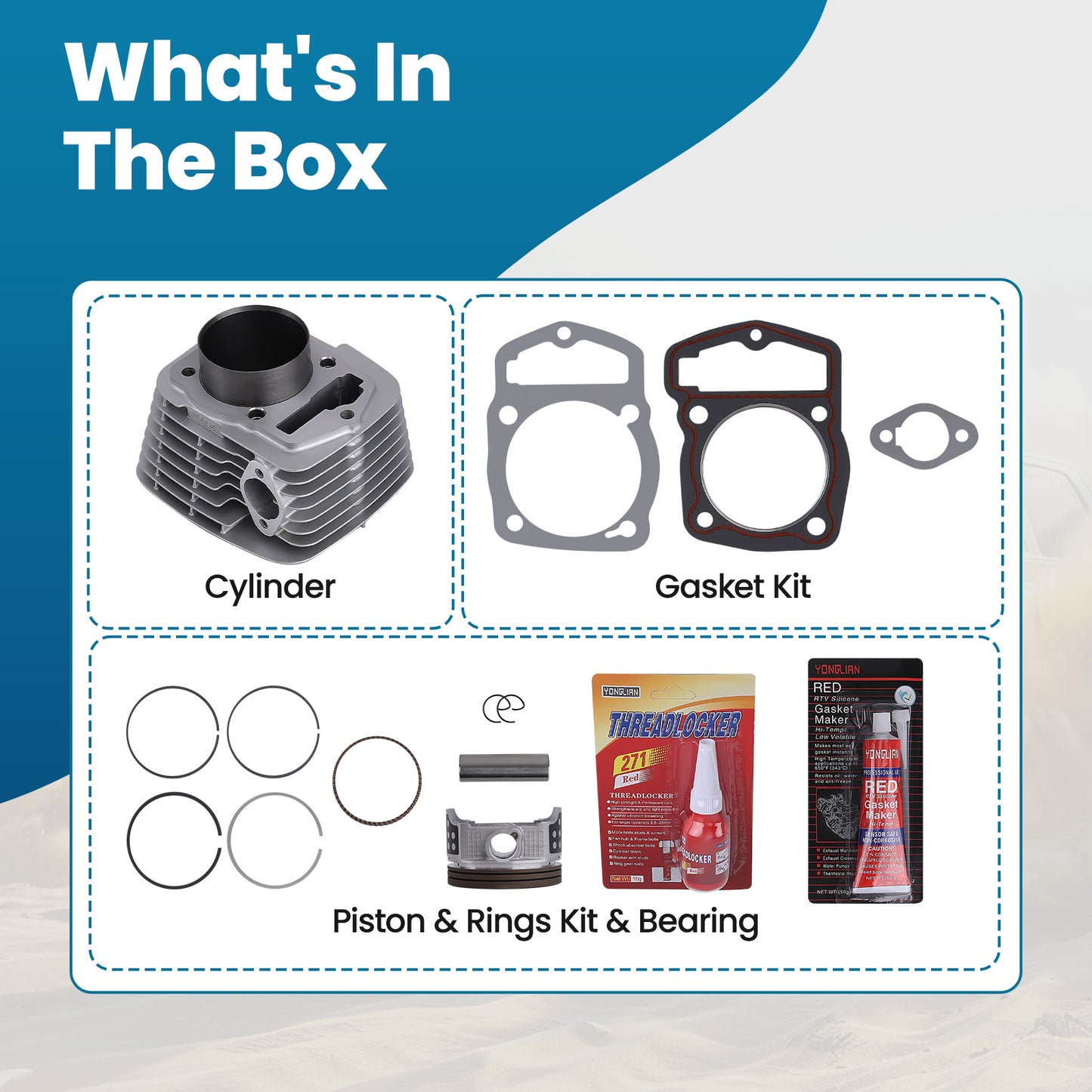 Cylinder Piston Gasket Top End Kit For 2003-2019 compatible For Honda CRF230F CRF230L CRF230M
