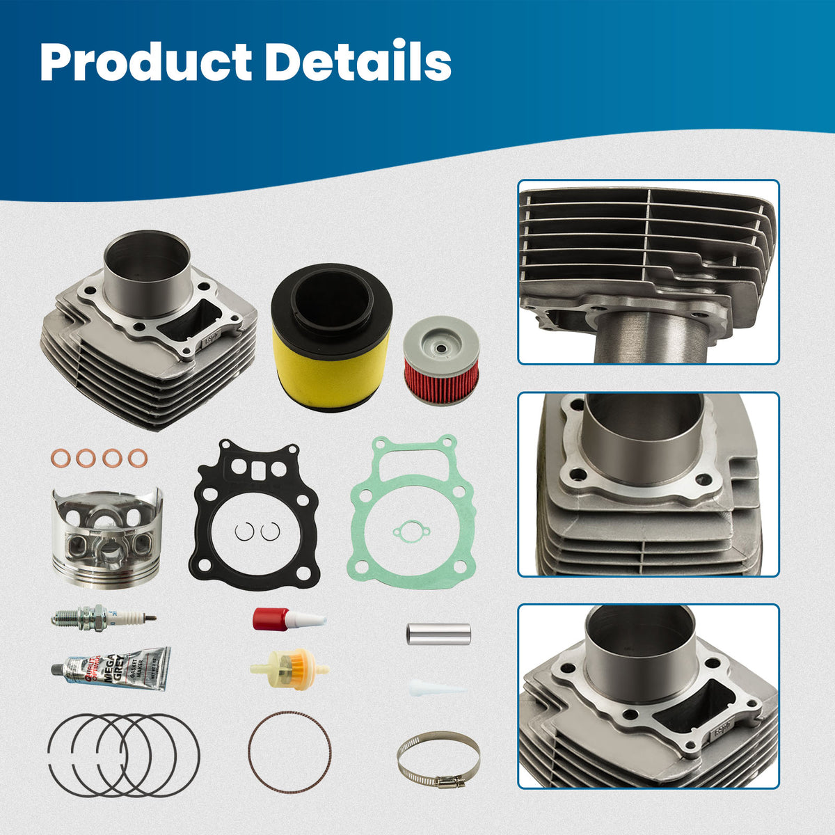 Cylinder Piston Gasket Top End Rebuild Kit compatible For Honda Rancher TRX350 00-06 New