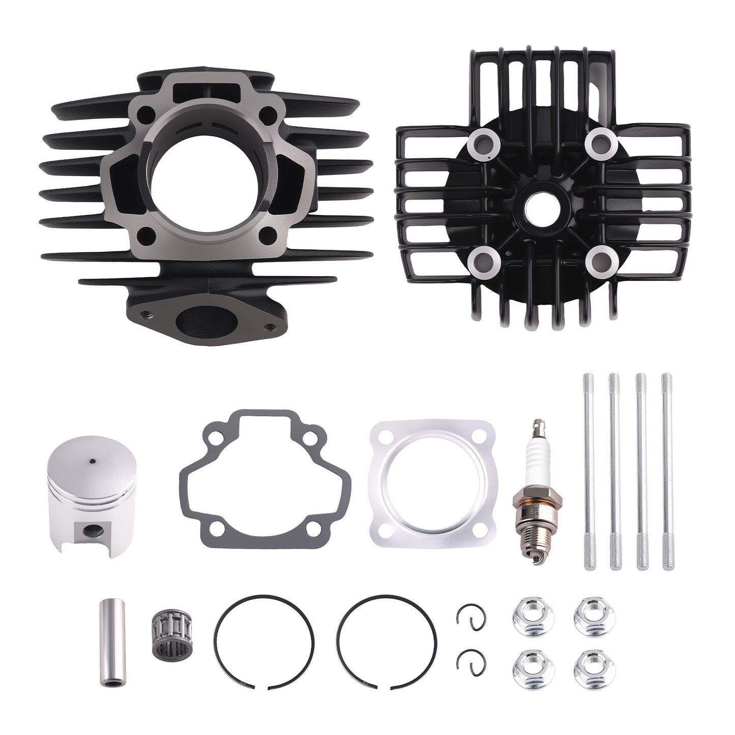 60CC BIG BORE KIT CYLINDER PISTON GASKET HEAD TOP END compatible For YAMAHA PW50 1981-2009