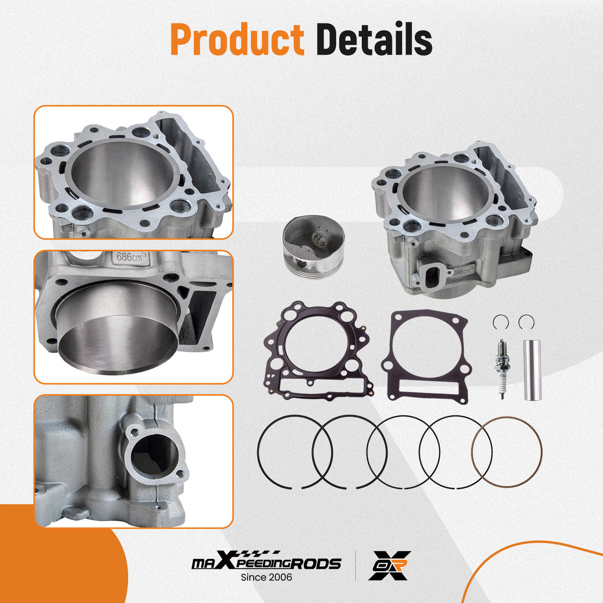 Compatible For Yamaha Raptor 660R Cylinder Piston Gasket Top End Rebuild Kit 2001-2005 New