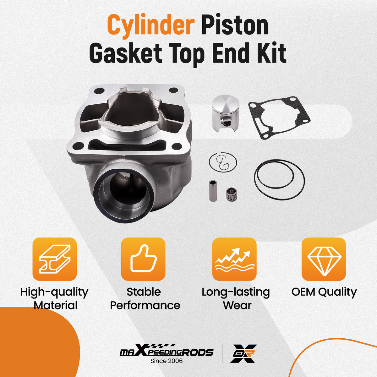 Cylinder Piston Gasket Top End Kit compatible For Yamaha YZ85 2002-2018 YZ80 1993 - 2001