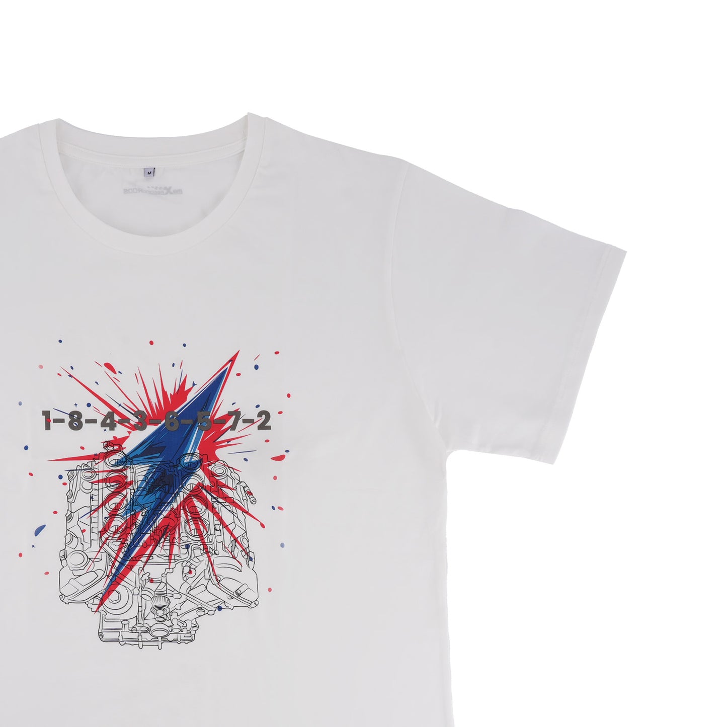 V8 Engine Graphic T-Shirt For Car Enthusiasts Gearheads V8 Engine Cool T-Shirt,Size M