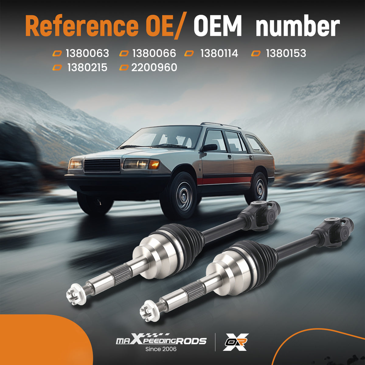 Pair Front Left Right CV Axle Drive Shaft compatible For Polaris Sportsman 335 400 400L 500