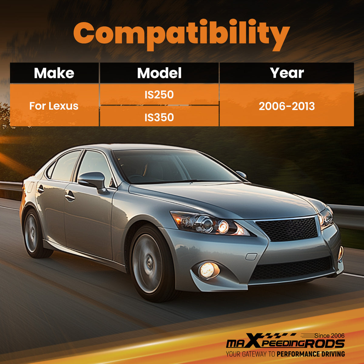 Front Upper Strut Bar Strut Tower Brace compatible For Lexus IS250 IS350 2/4-Door 2006-2013