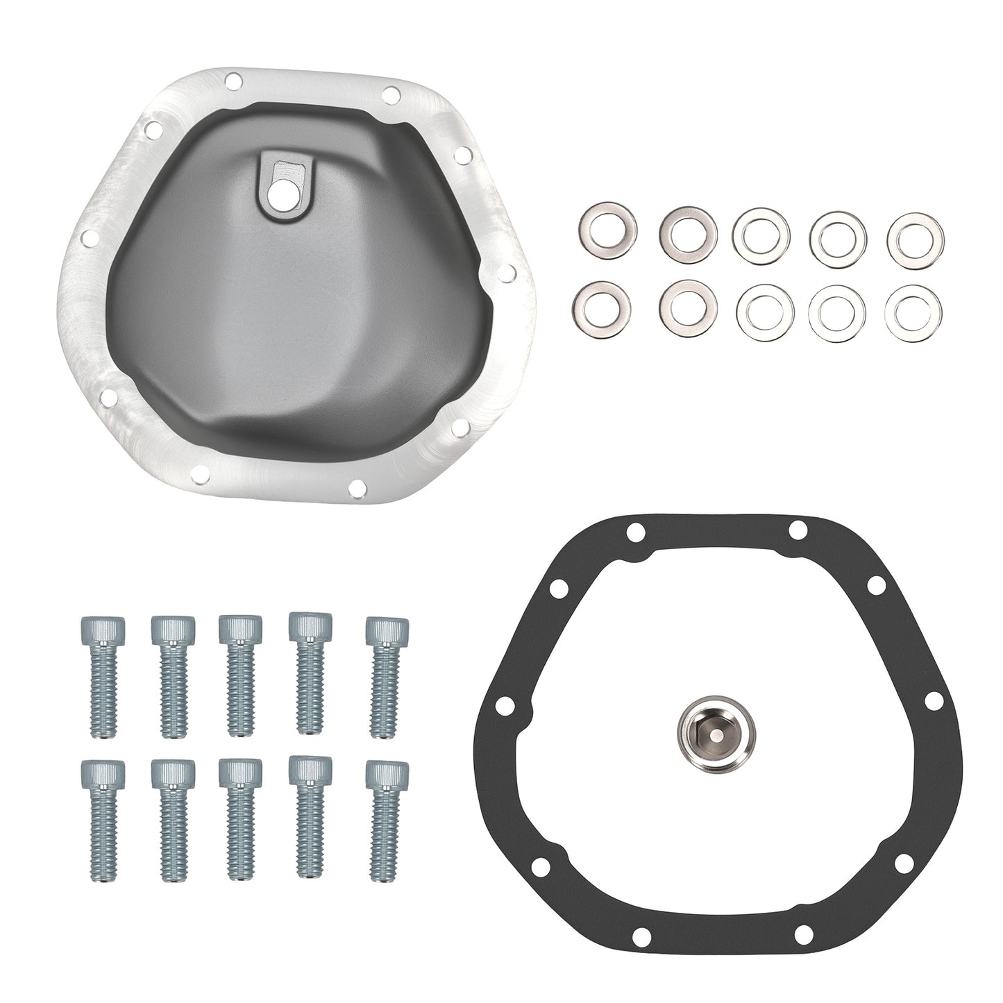 Aluminum Differential Cover compatible For Chevy 1/2 Ton 3/4 Ton 1966-1980 Silver