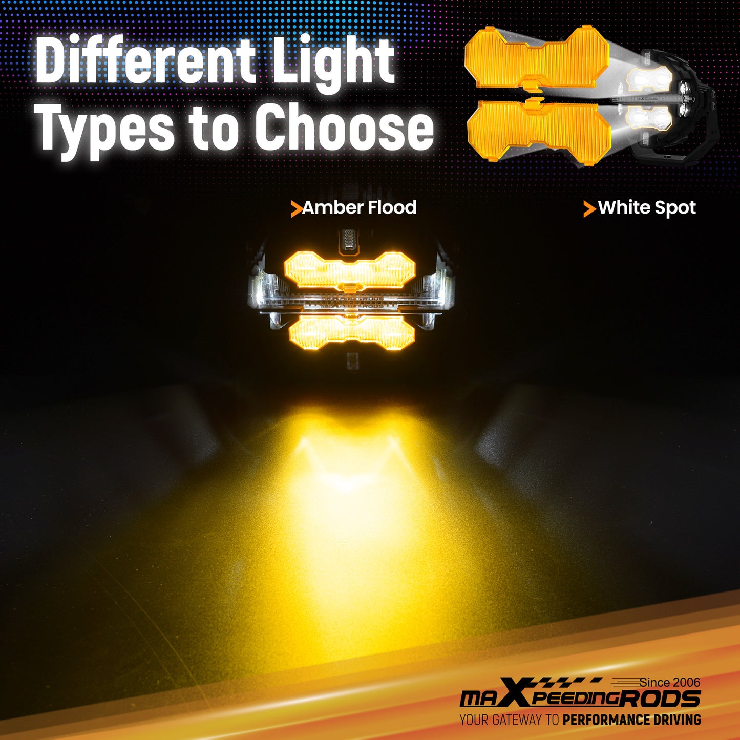 Light Covers Amber For 7inch Round LED Driving Light Waterproof