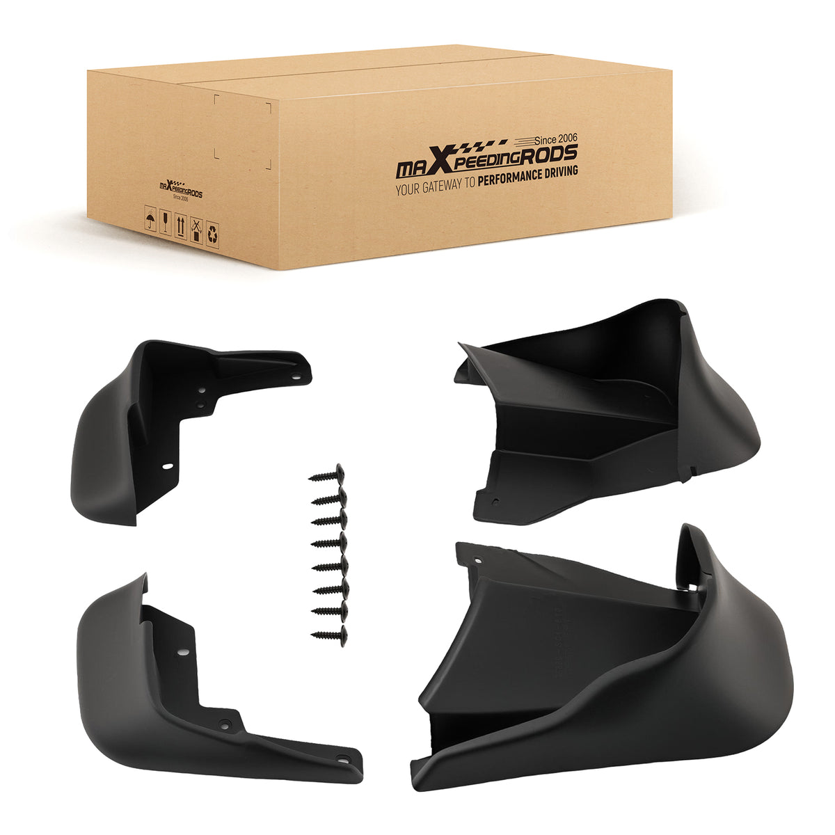 4PCS Mud Flaps Guards compatible for Honda Civic Sedan/Coupe 1996-2000 08P09SO4100 Black