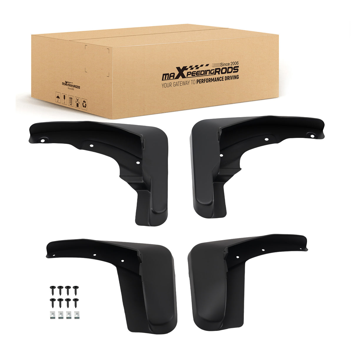 4 Piece Black Mud Flaps compatible for Toyota Venza 2009-2016 Front Rear Splash Protection