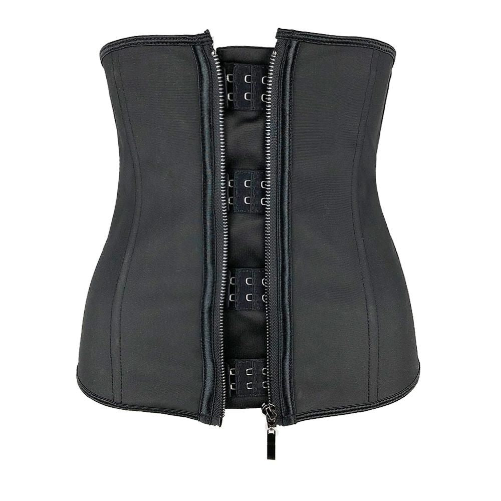 Women Latex Waist Trimmer Body Shaper Corsets with Zipper Cincher Corset Top Slimming Belt Black Shapers Shapewear Plus Size