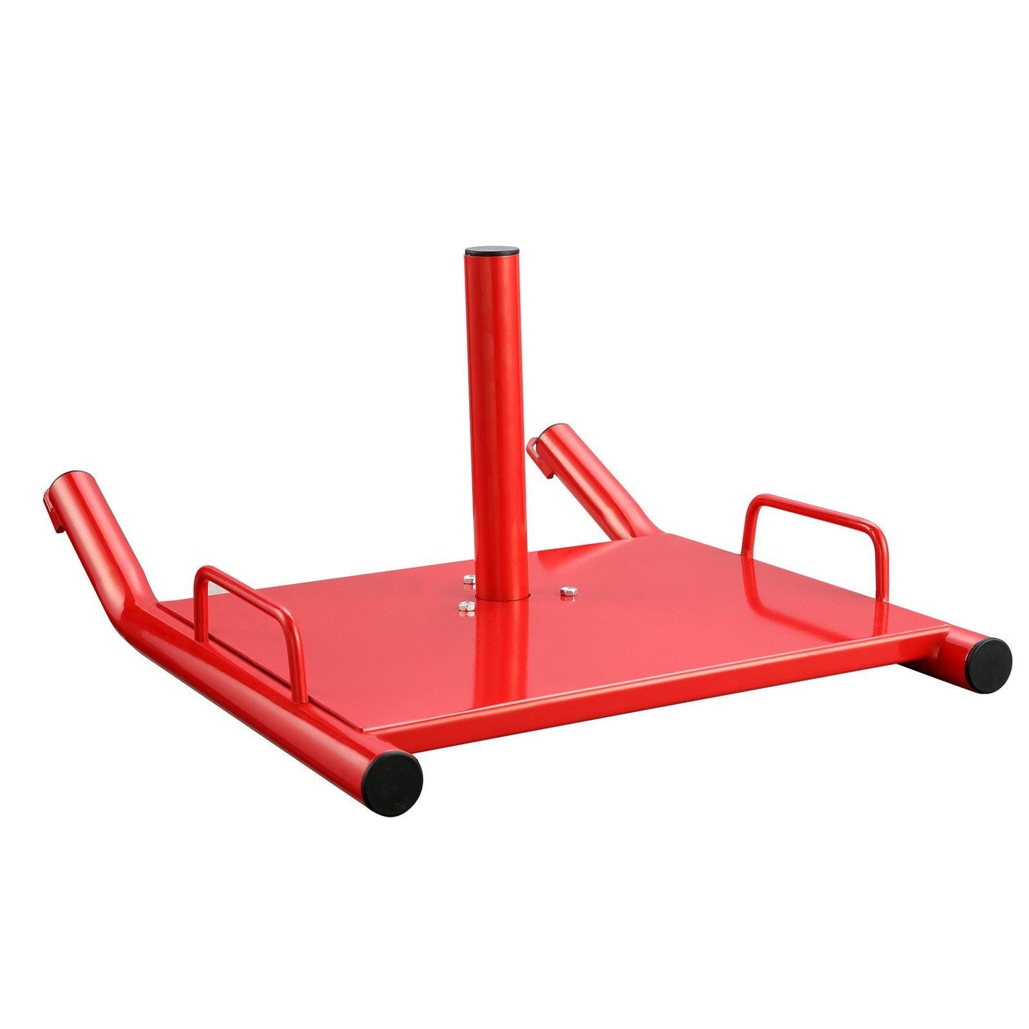 Weight Training Pull Sled, Fitness Strength Speed Training Sled, Steel Power Sled Workout Equipment for Athletic Exercise and Speed Improvement, Suitable for 2" Weight Plate, Red