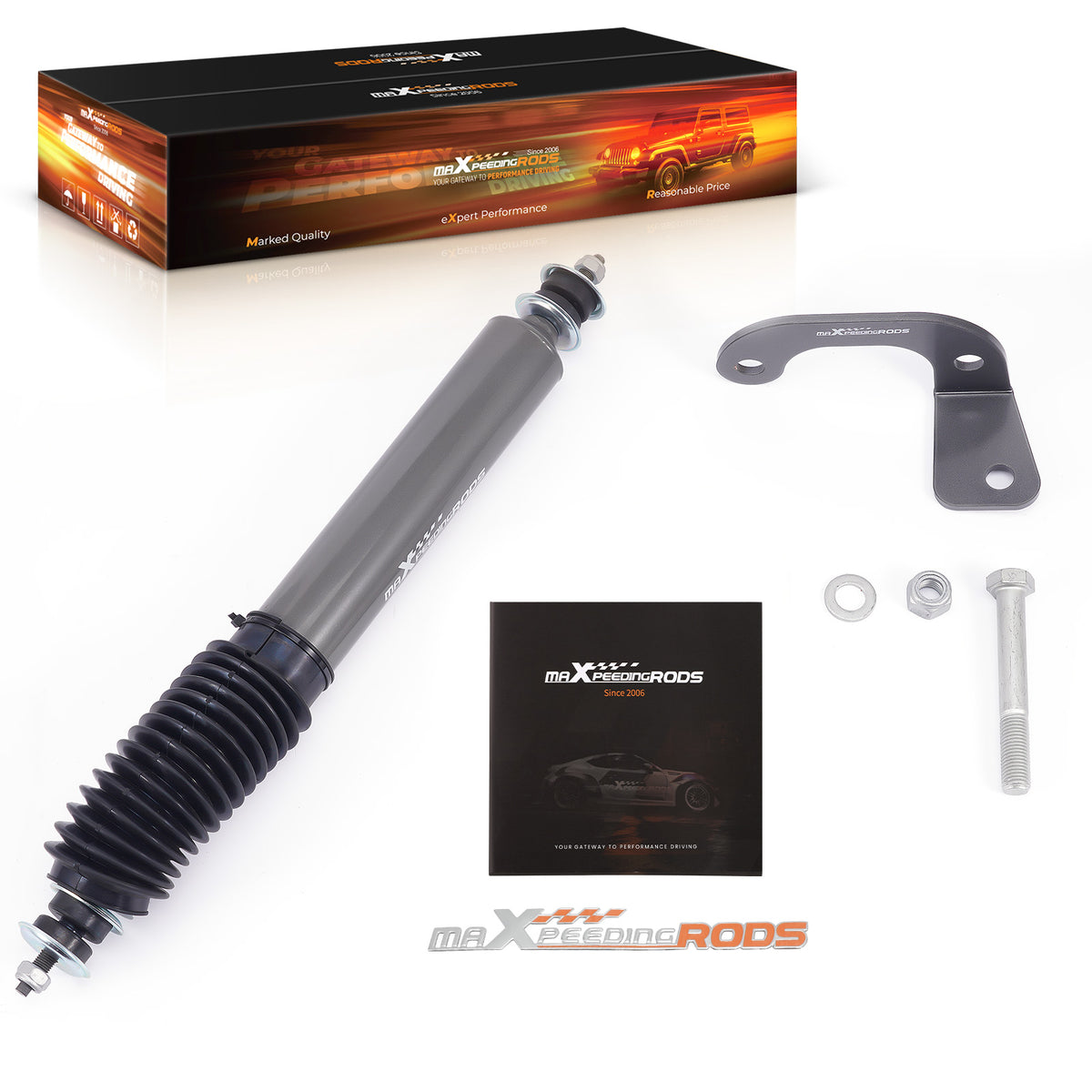 Single Steering Stabilizer compatible For Chevy K1500 1988-1999 4WD Carbon Steel