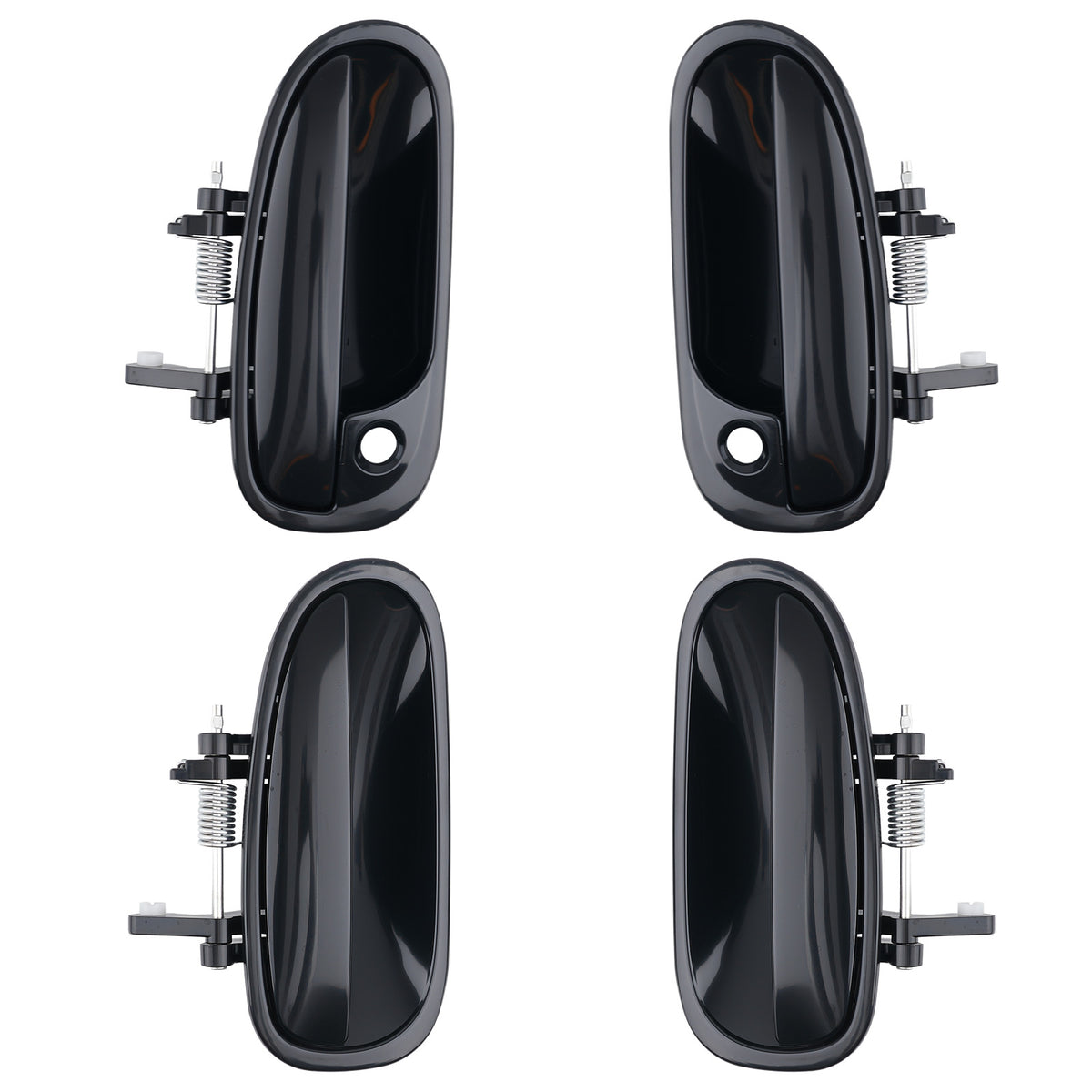 Black Door Handle Front Left Rear compatible for Honda Civic 96-00 HO1520101 4Pcs
