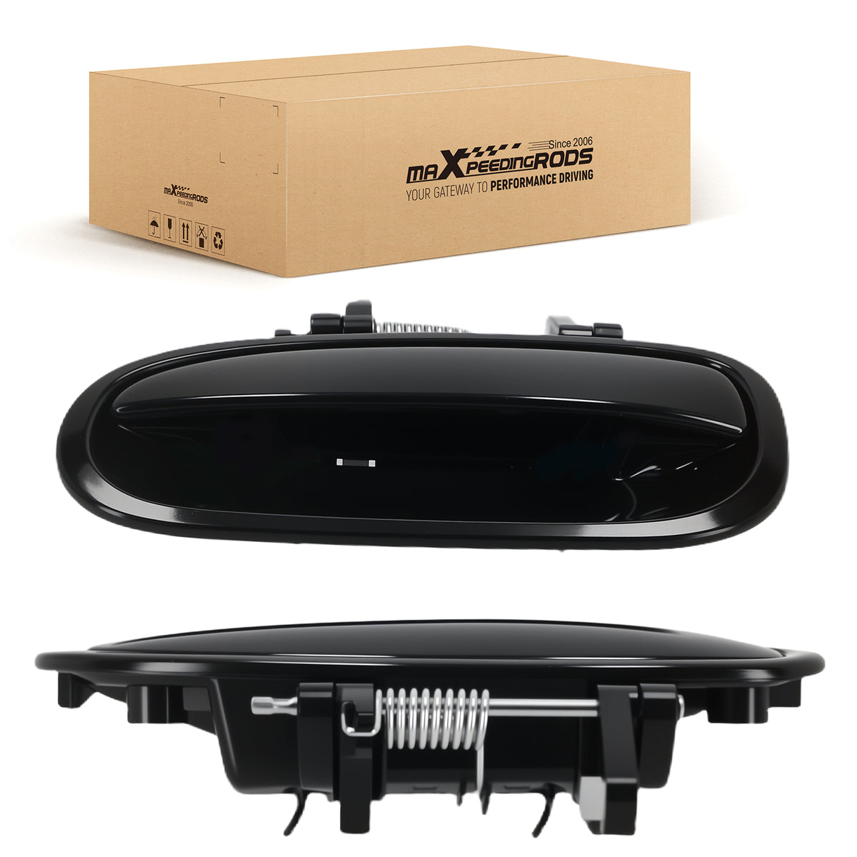 Black Plastic Rear Door Handle compatible for Honda Civic 96-00 72680S04003 Pair