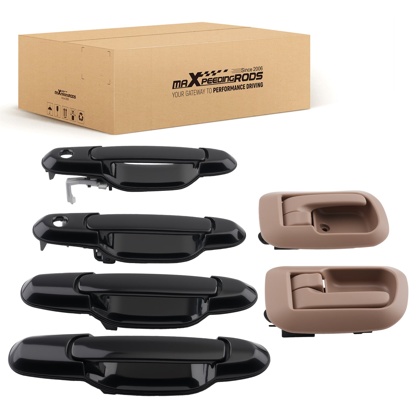 Black Brown Door Handle compatible For Toyota Sienna 1998-2003 69230-08020-C0 Front Rear
