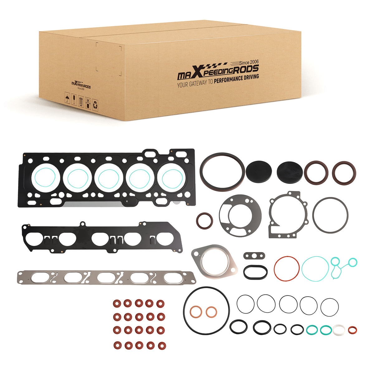 Engine Cylinder Head Gasket Kit compatible For Volvo C30 2.5L L5 DOHC Turbo 2004-15 HGS4504