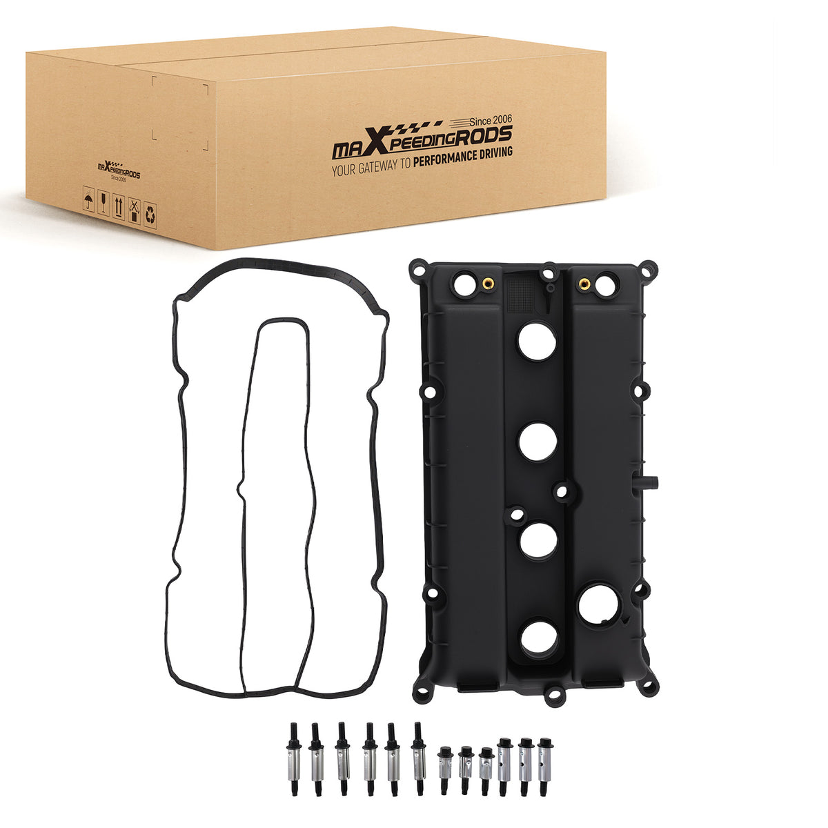Engine Valve Cover w/Gasket Bolt compatible For Ford Fiesta 2014-2019 1.6L L4 4M5G6M293CM