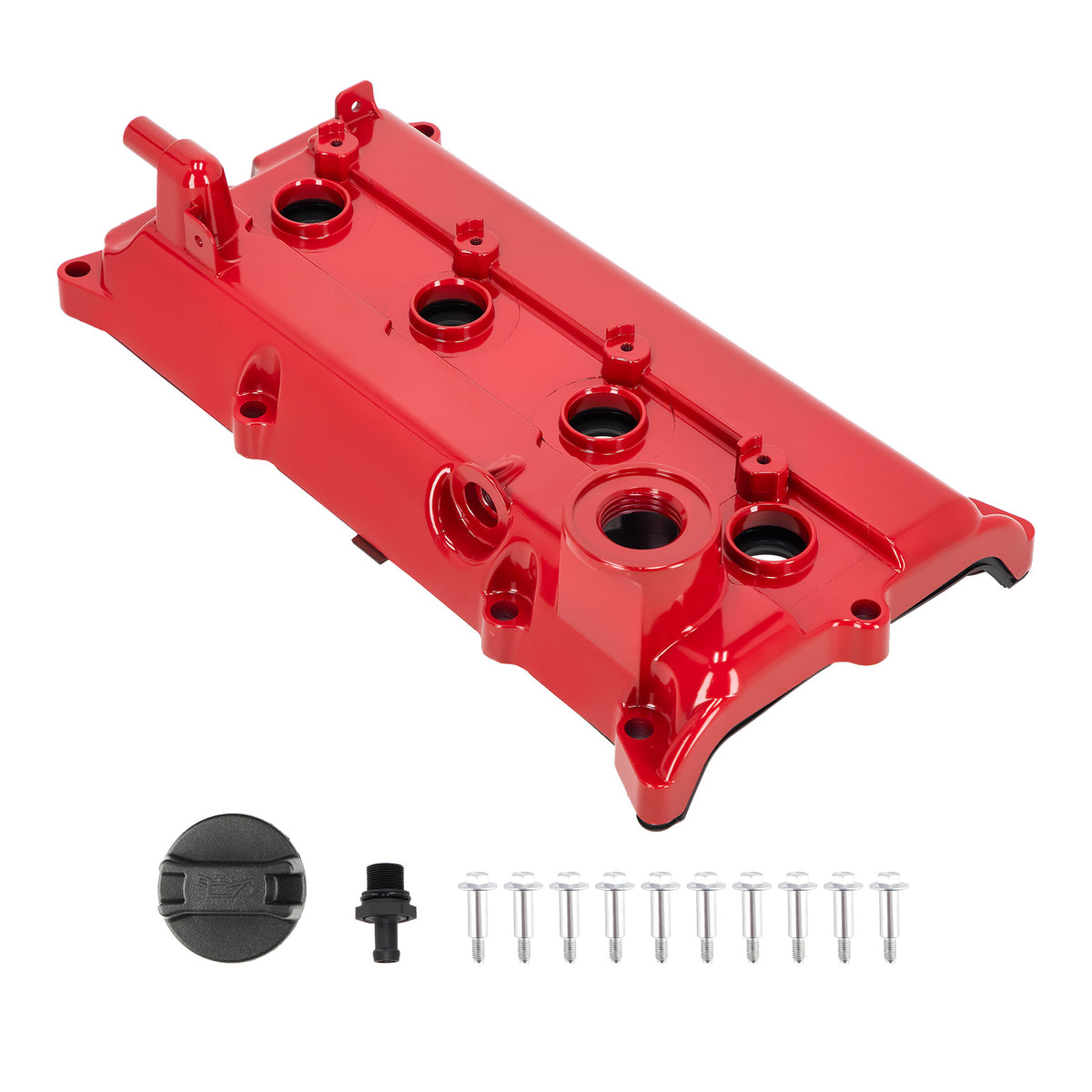 Upgraded Aluminum Valve Cover Red compatible For Nissan Sentra SE-R Altima 2.5L 2002-2006