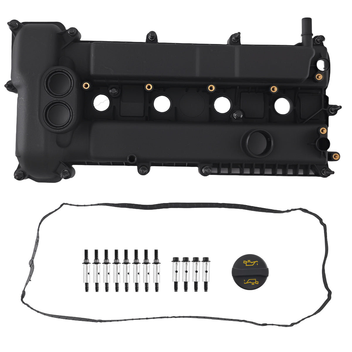 Black Engine Valve Cover compatible For Ford Focus 1999CC 2.0L 2013-2014 CM5Z6582B