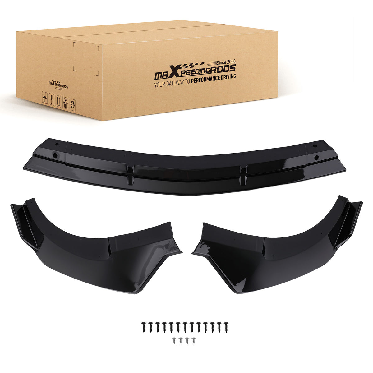 Front Bumper Accent compatible For Mercedes E-Class Sport Package 2017-2019 Gloss Black