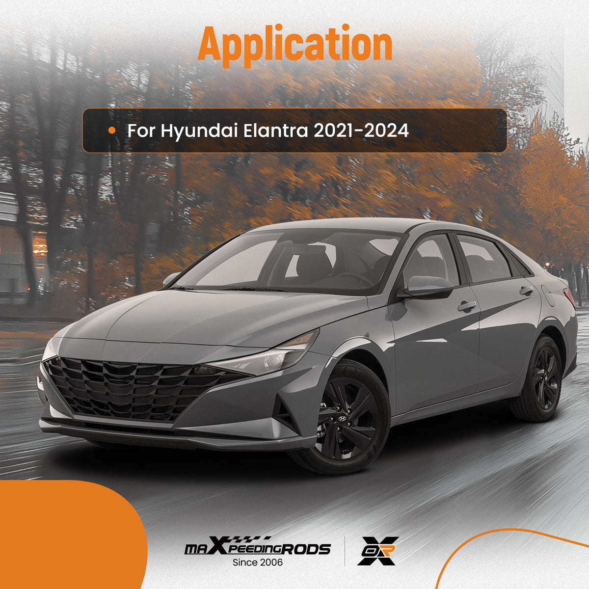 Front Bumper Cover Guard compatible For Hyundai Elantra 2021-2024 Gloss Black Plastic Lip