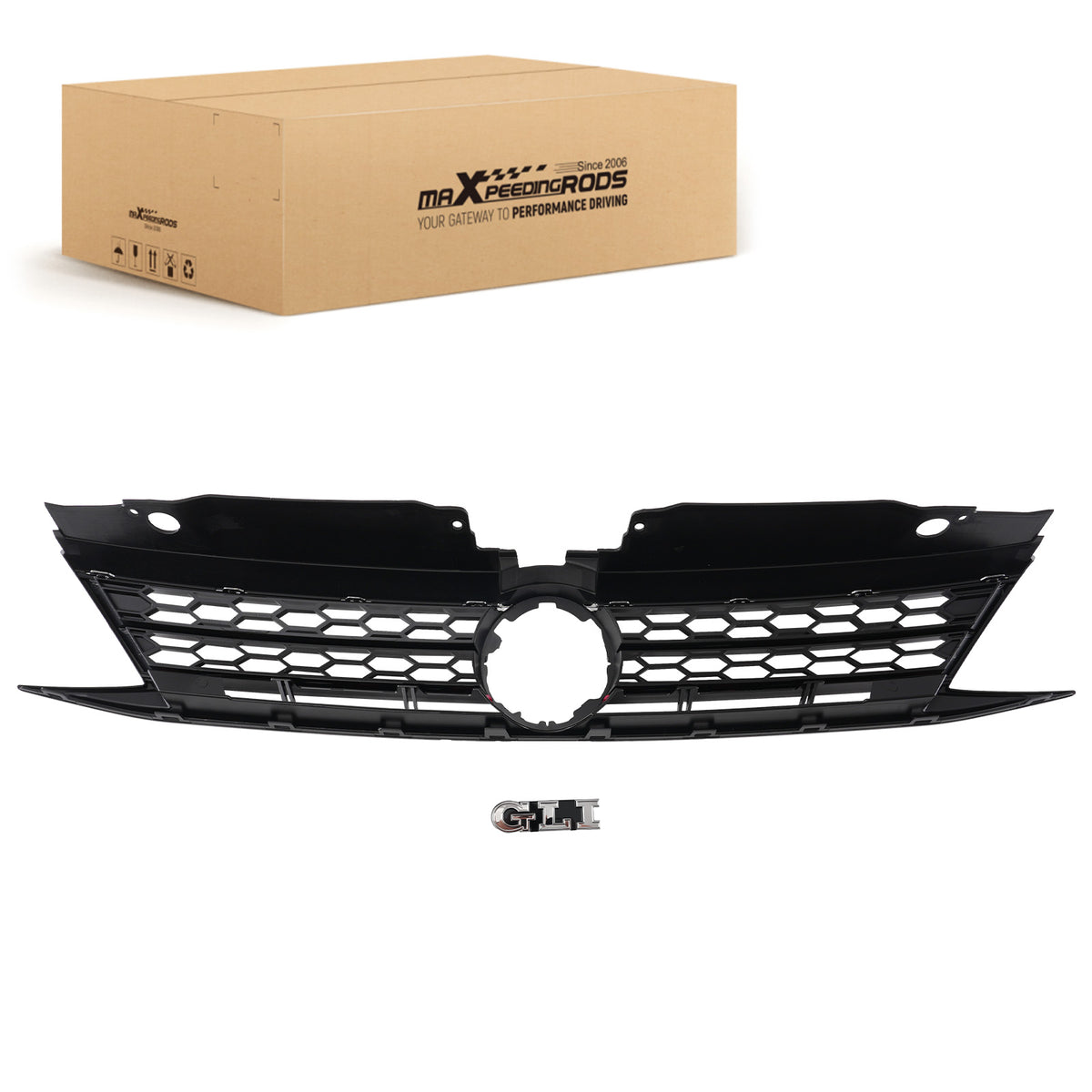Bumper Upper Grille compatible For Volkswagen Jetta 2.5L 2015-2017 5C6853651AJZLL