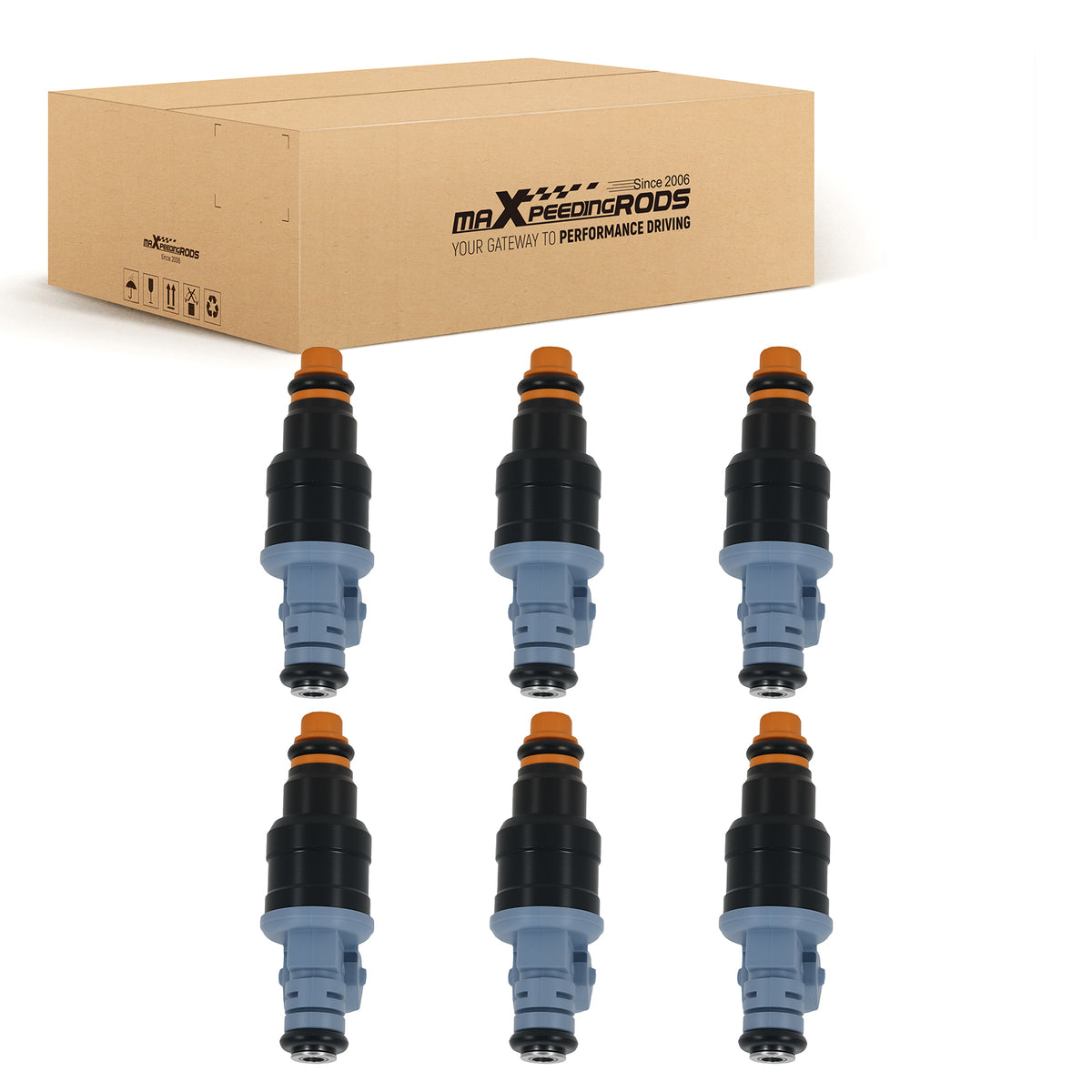 6X Fuel Injector compatible For Ford F-150 F-250 F-350 1987-1989 0280150522 2 Terminal