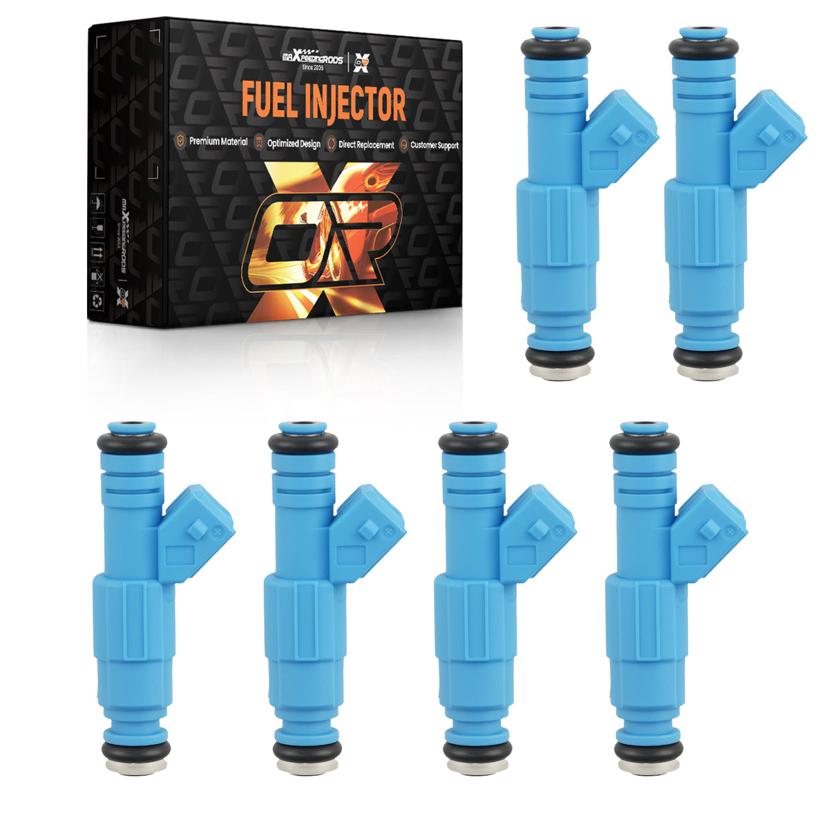 6 Fuel Injectors compatible For Ford Mustang Ranger 2.3L 1985-1993 0280150710 0280150727