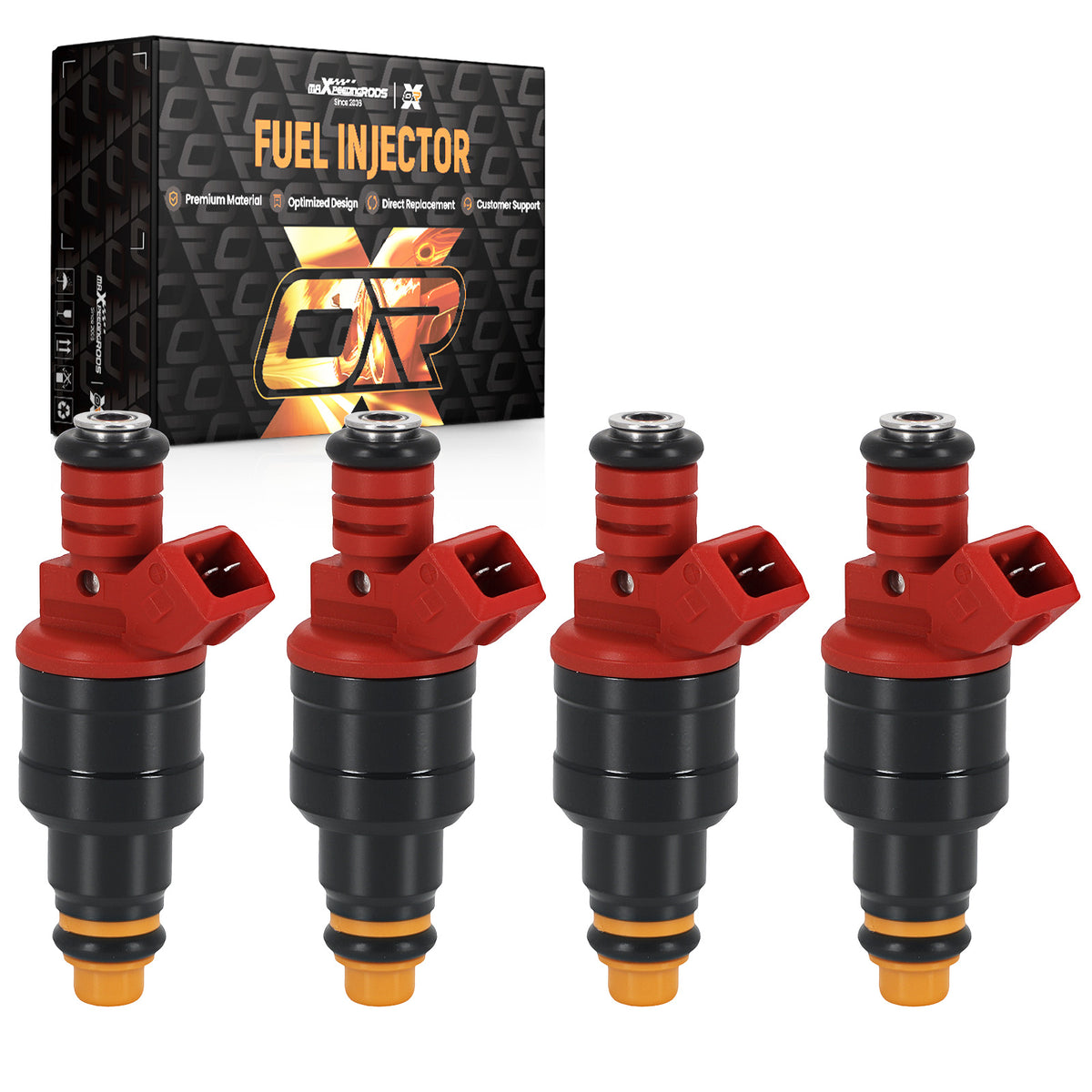 4pcs Fuel Injectors compatible For Ford Ranger 2.3L L4 1995-1997 F57E9F593B2B Front Direct