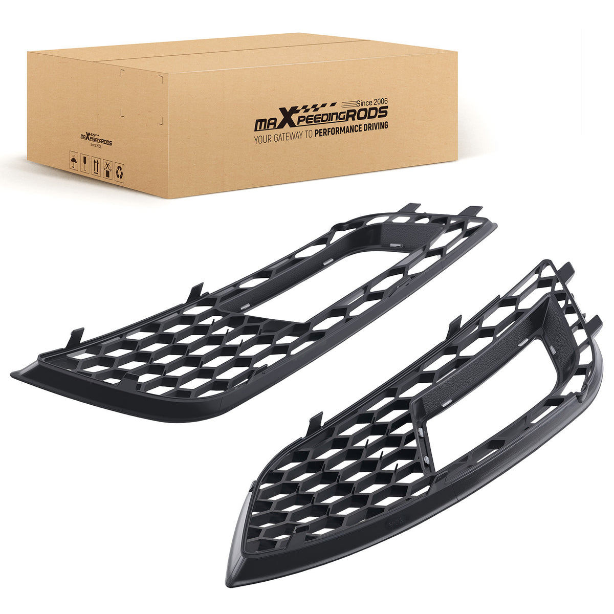 2X Front Lower Bumper Fog Grille Cover compatible For Audi A4 B8.5 2013-2016 8K0807682K01C