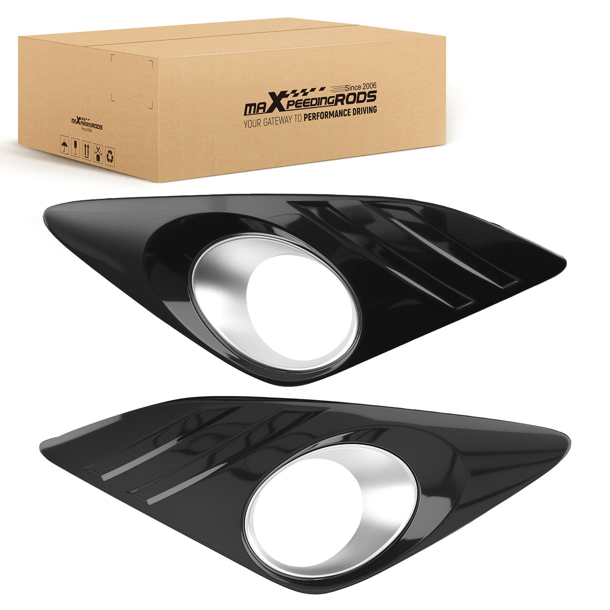 Pair Front Bumper Fog Bezel Cover compatible for Toyota Camry XLE 3.5L 2012-2014 521280631