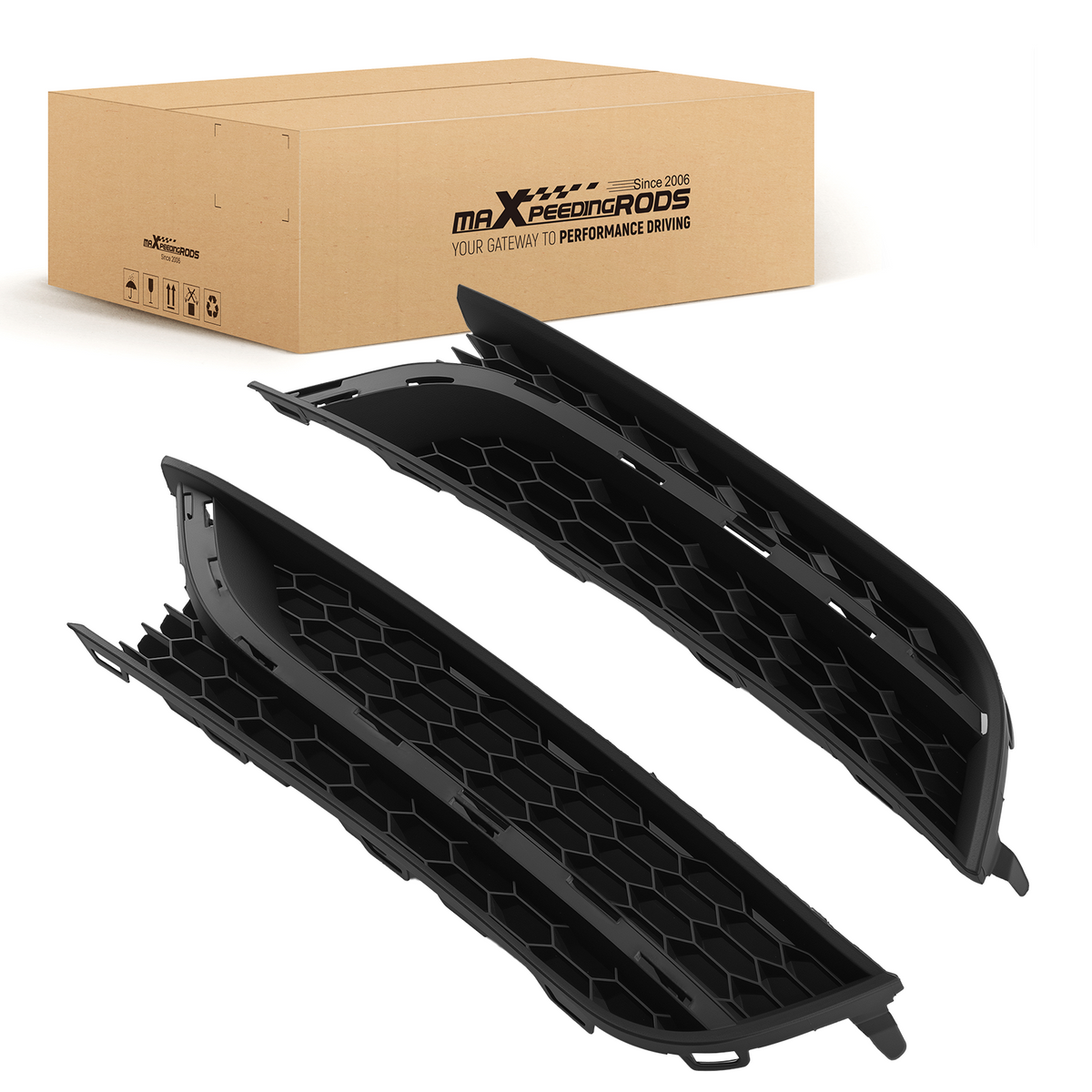 Pair Front Bumper Fog Lamp Bezel Cover compatible for Volkswagen Passat Design Sedan 2015