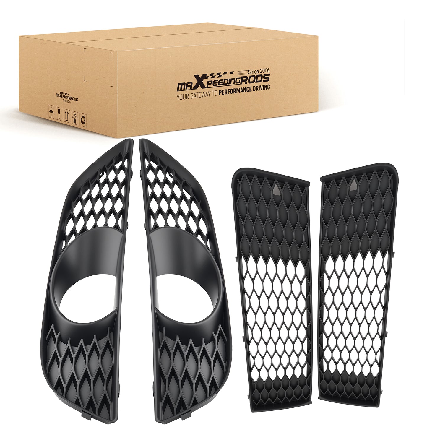 Front Left Right Fog Lamp Grille Cover compatible For Audi Q7 3.0L 2010-2015 4L0807675C