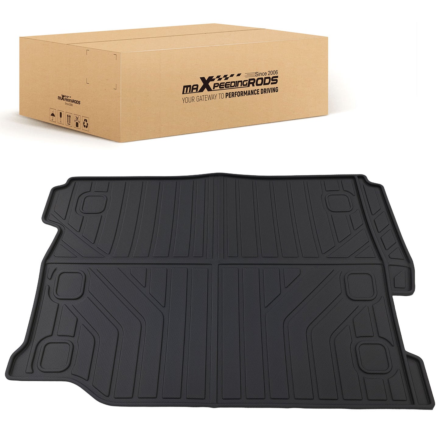 All Weather Cargo Mat compatible For Jeep Wrangler JL 4-Door 2018-2023 Black TPE Waterproof