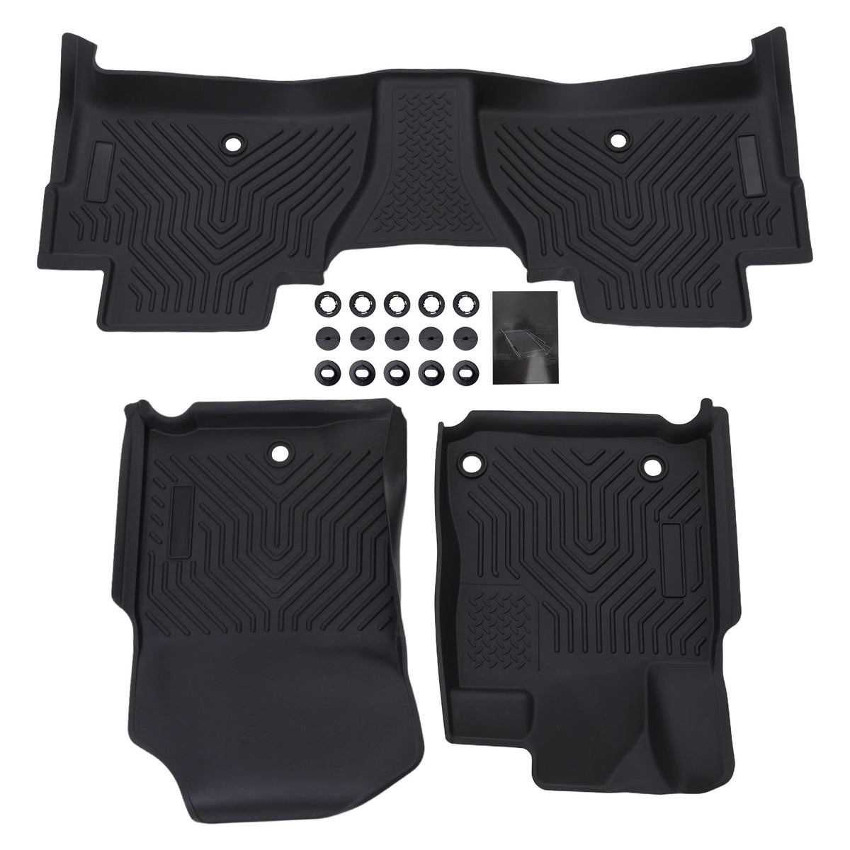 3D Floor Mats compatible For Toyota Tundra CrewMax 2014-2021 TPE Black Anti-Slip Car Mat