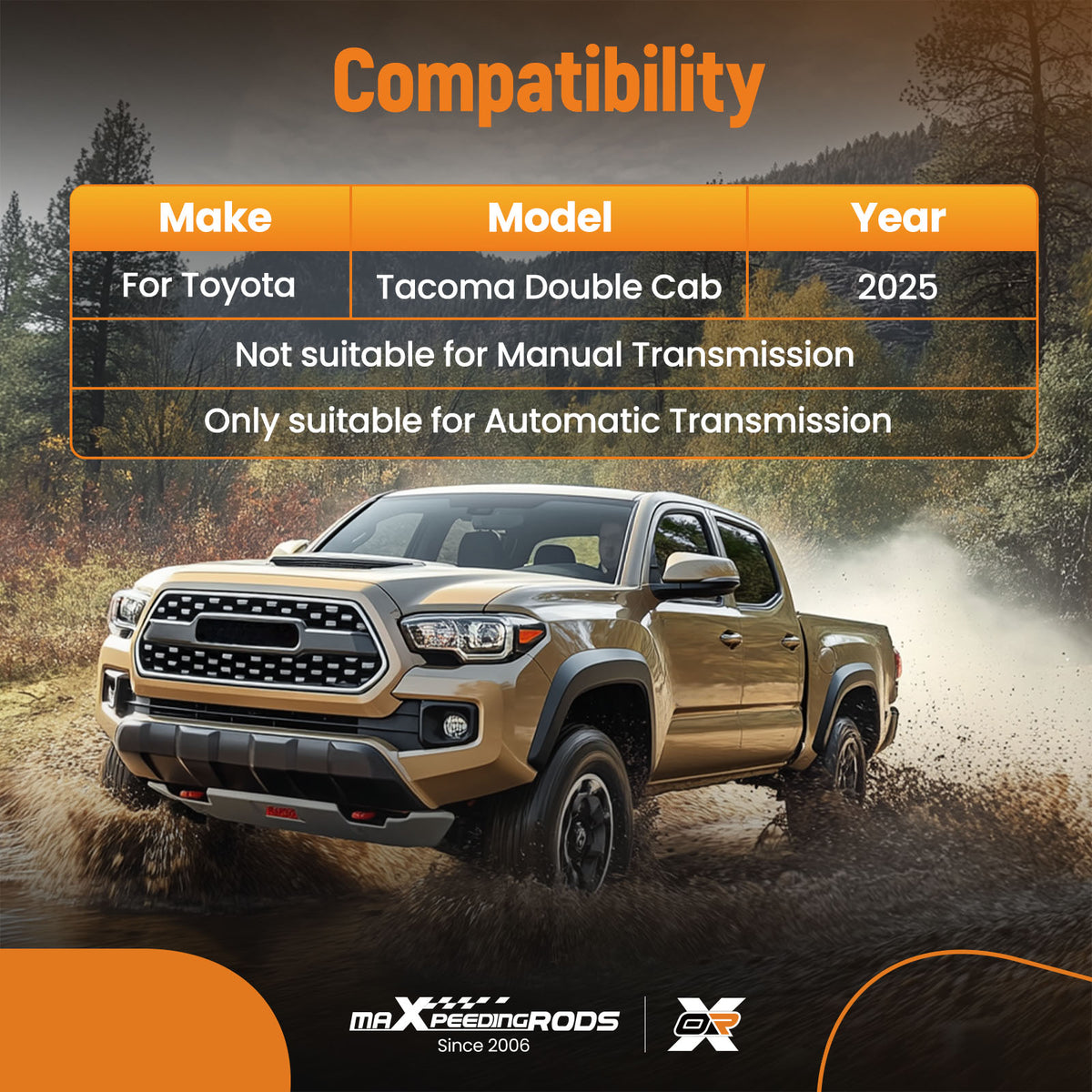 Floor Liner Mat compatible For Toyota Tacoma Double Cab 2024 All Weather Black New