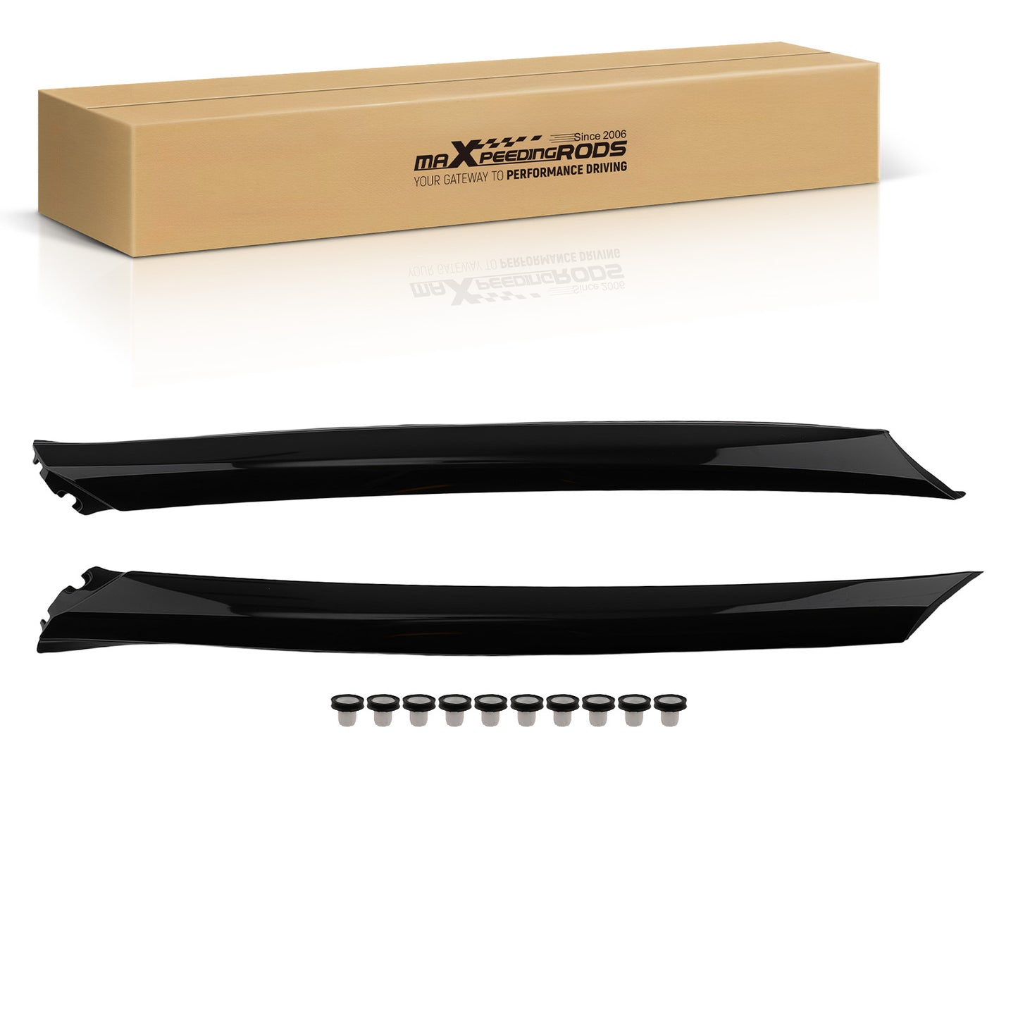 Front Pillar Cover Panel Black compatible For Nissan Maxima 16-20 768379DD0A Kit 2PCS