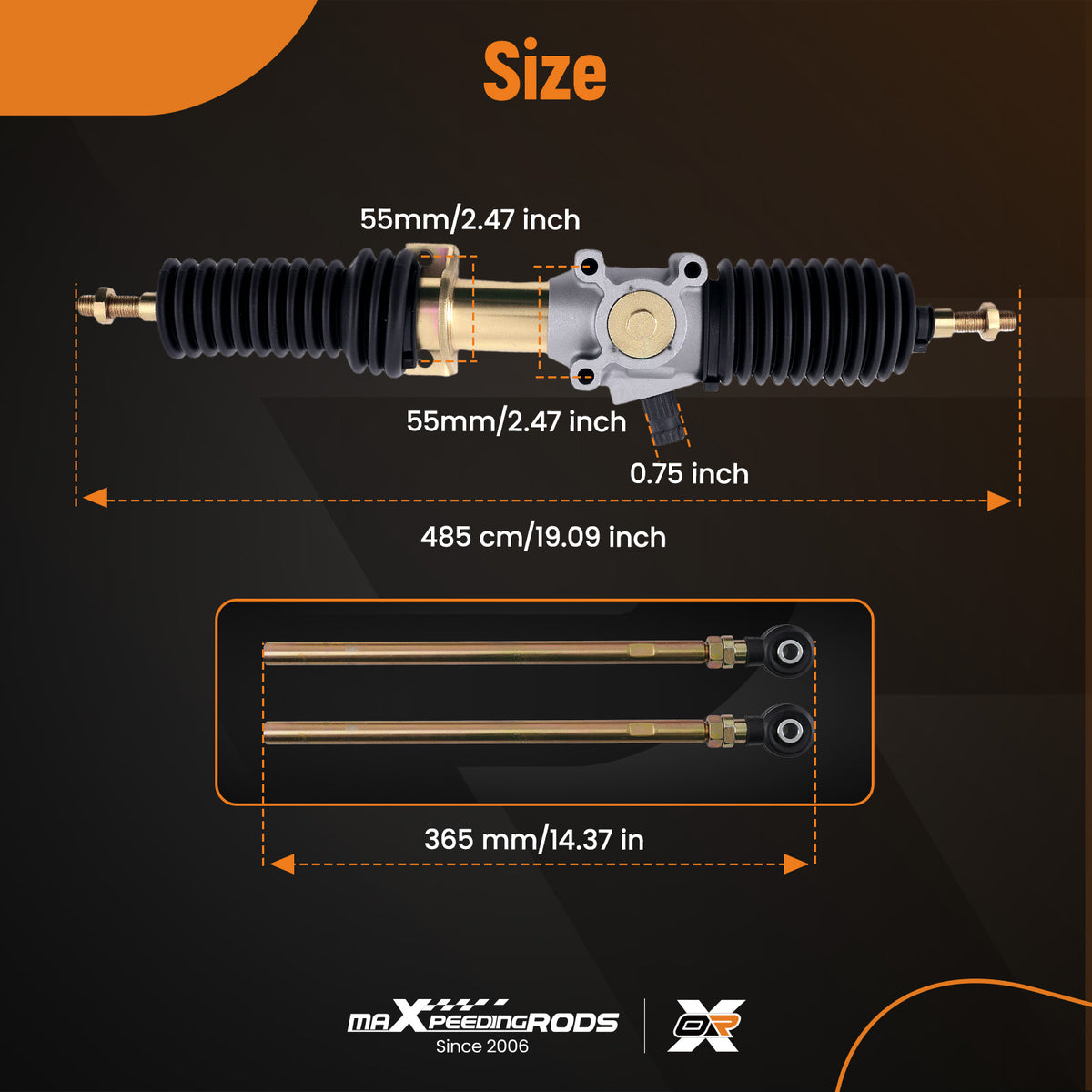 Steering Rack Tie Rod End Kit compatible For Polaris Ranger XP 1000 EPS High Lifter 2017