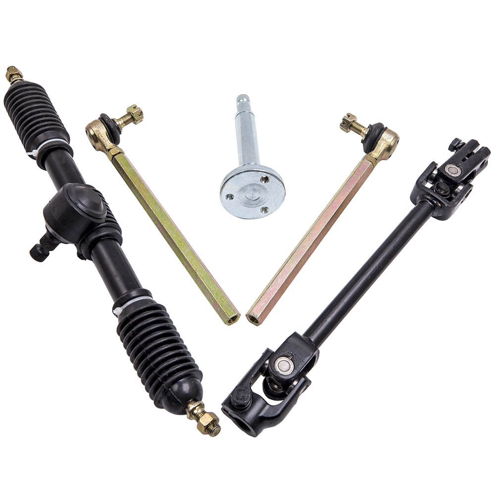 Steering Wheel Parts Assembly 110cc + Tie Rod Rack Adjustable Shaft fit Go Kart