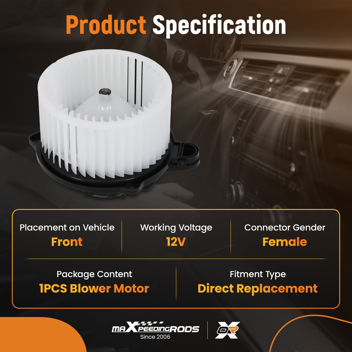A/C Heater Blower Motor compatible For Hyundai Sonata 2011-2015 compatible For Kia Optima 2012-2016 700259