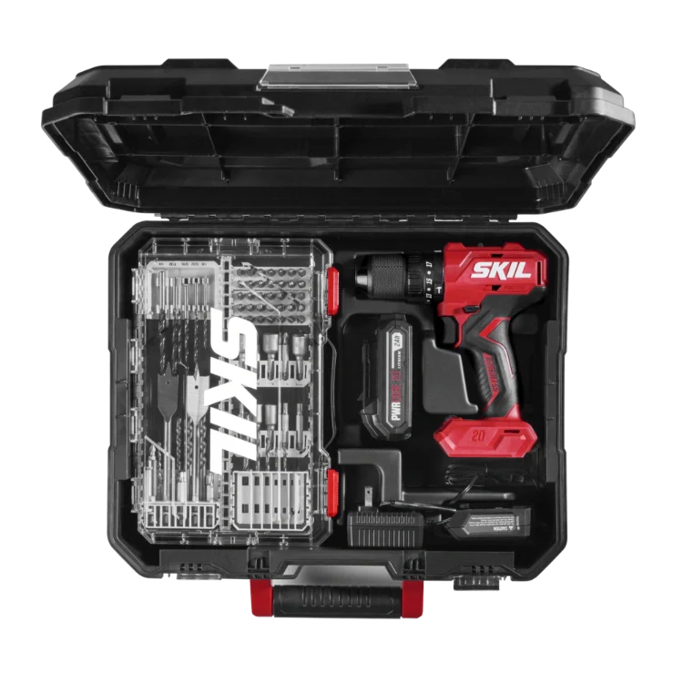 SKIL HD6280B-11 Brushless 20V Hammer Drill Kit, with 75-Pc. Drill & Drive Bit Set with Interlocking Case