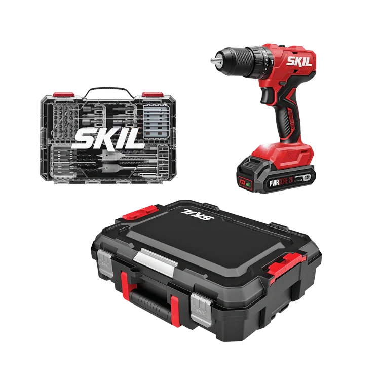SKIL HD6280B-11 Brushless 20V Hammer Drill Kit, with 75-Pc. Drill & Drive Bit Set with Interlocking Case